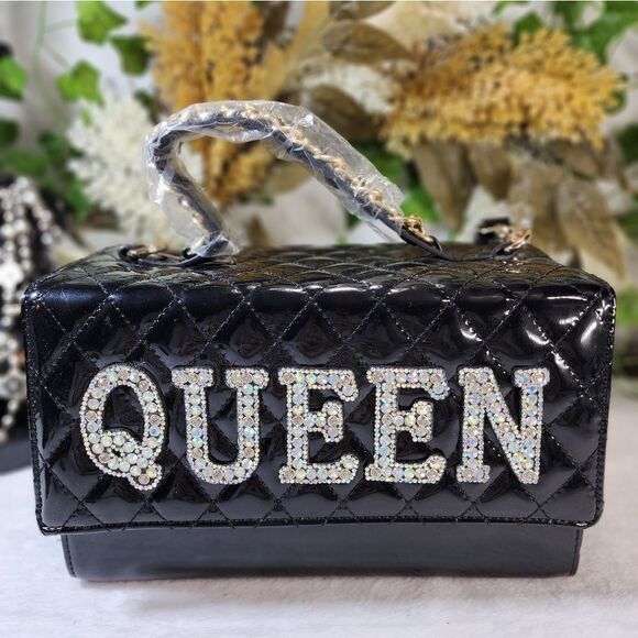 New Black Quilted Bag with Matching Wallet - Picture 3 of 17